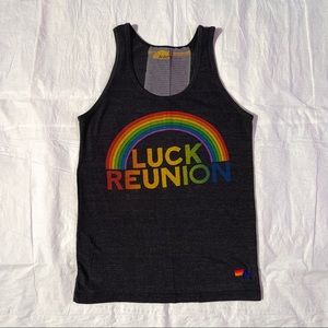 🌈 Aviator Nation Luck Reunion Rainbow Tank - Adult XS - Unisex - Charcoal